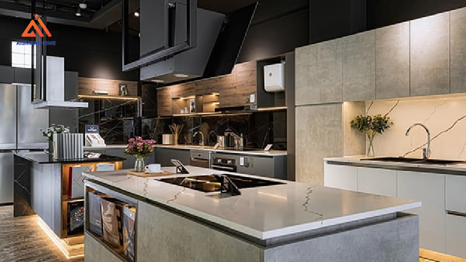 Thiết bị phòng bếp thông minh như: Máy rửa chén, tủ lạnh, bếp nấu thông minh