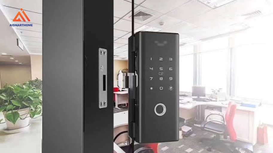 Khóa cửa kính được thiết kế với cơ chế vận hành chắc chắn, giúp kiểm soát việc ra vào