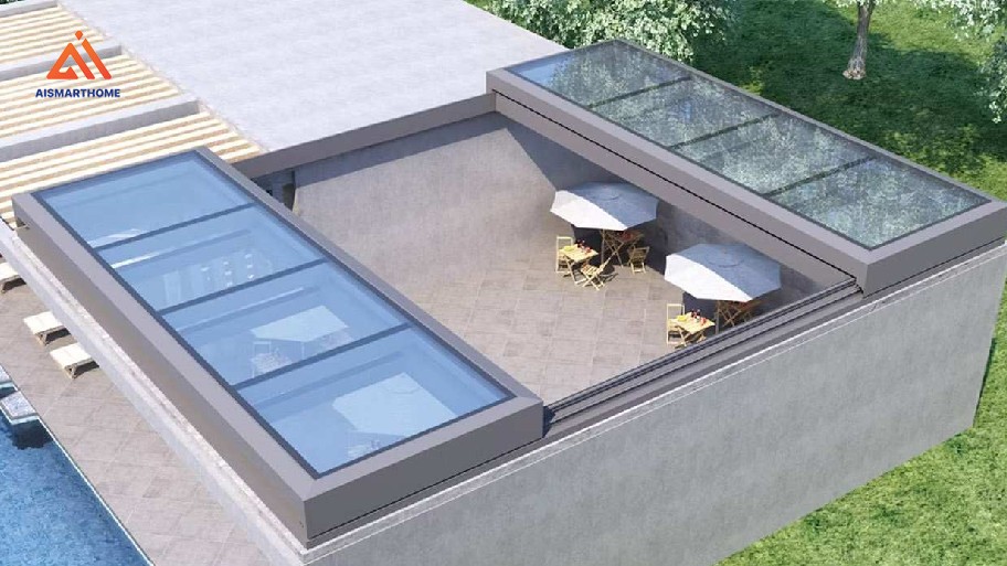 Giếng trời tự động góp phần tạo điểm nhấn cho không gian sống