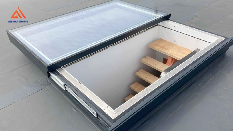 Giếng trời tự động được tích hợp cảm biến giúp nhận biết các thay đổi của thời tiết và điều chỉnh trạng thái